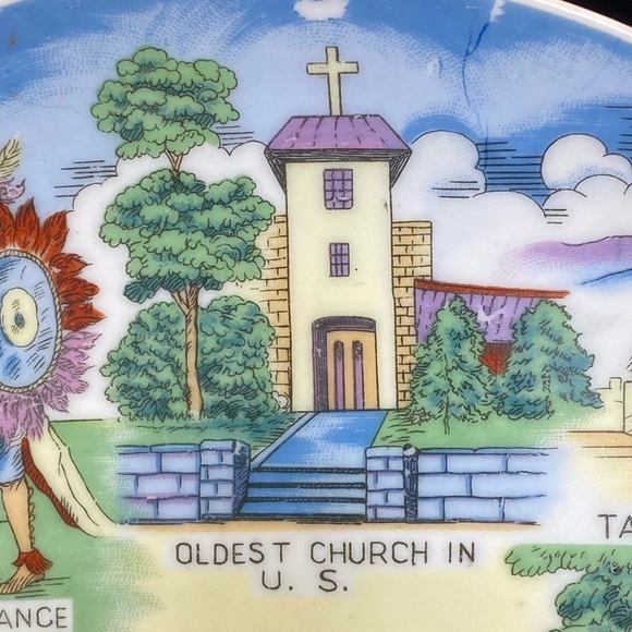 Vintage, 8.25” New Mexico Souvenir State China Hanging Plate - Picture 6 of 16